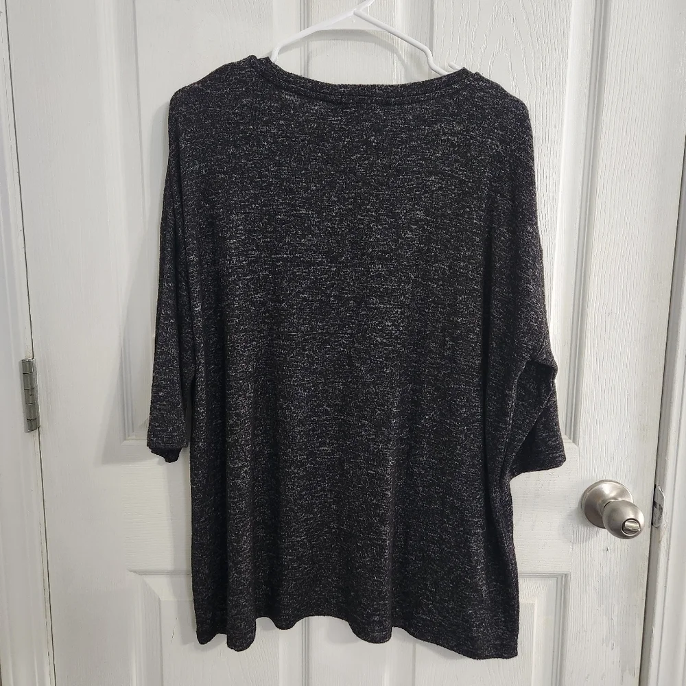 Chelsea & Theodore pearl embellished sweater 3/4 sleeve artsy glam women Large